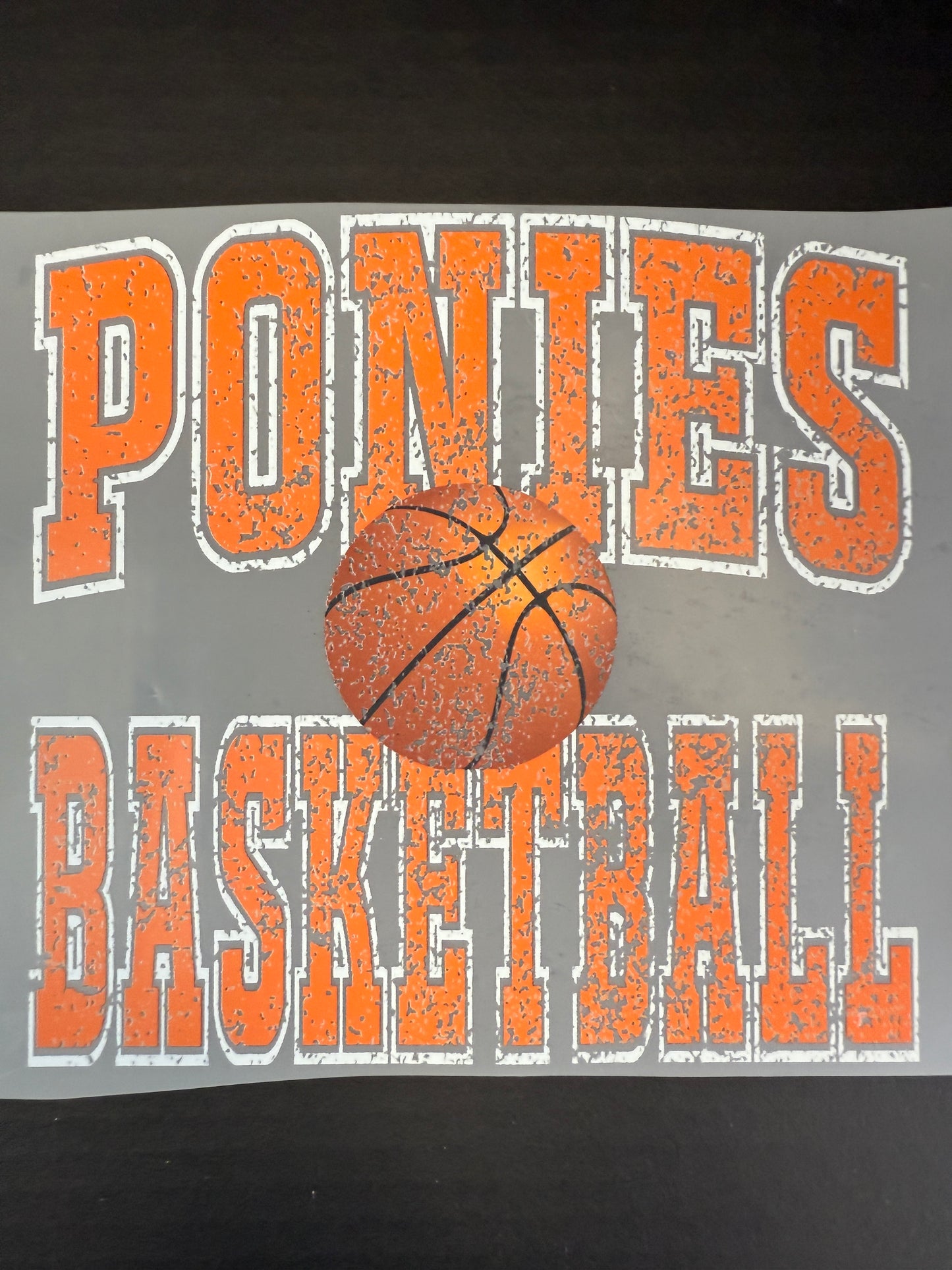 ponies basketball distressed