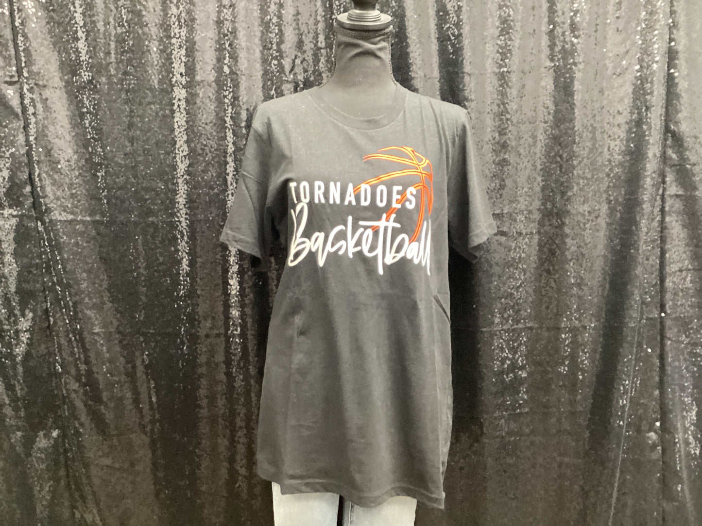 tornadoes basketball - black tshirt - MEDIUM