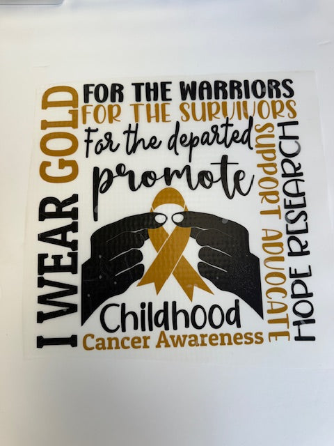 i wear gold childhood cancer awareness