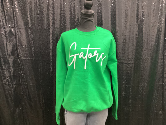 gators puff - green crew sweatshirt - Small
