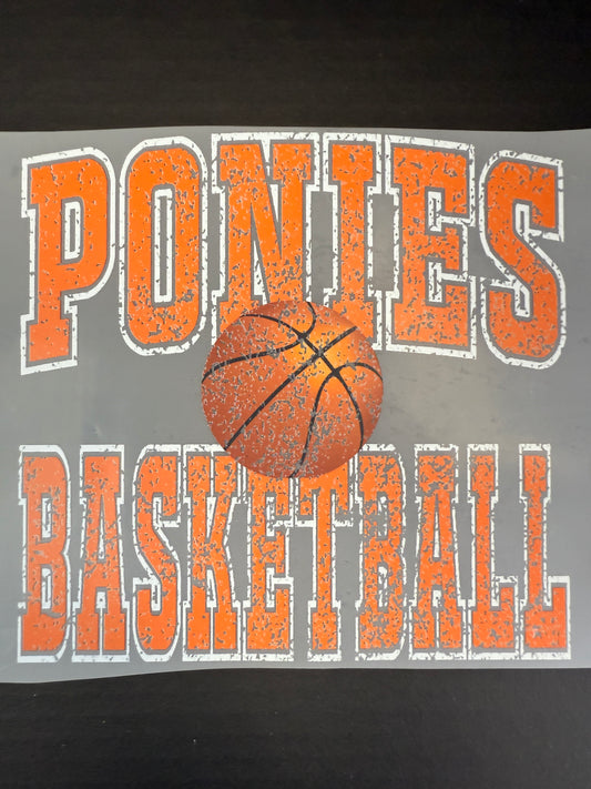 ponies basketball distressed