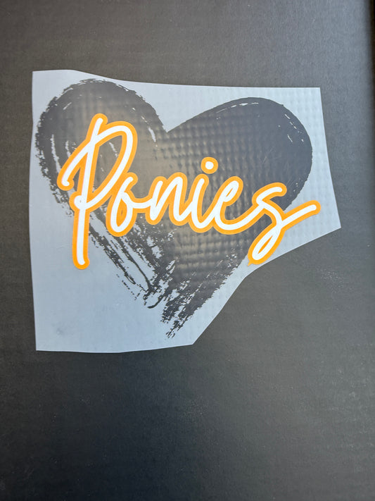 ponies black heart (youth size only)