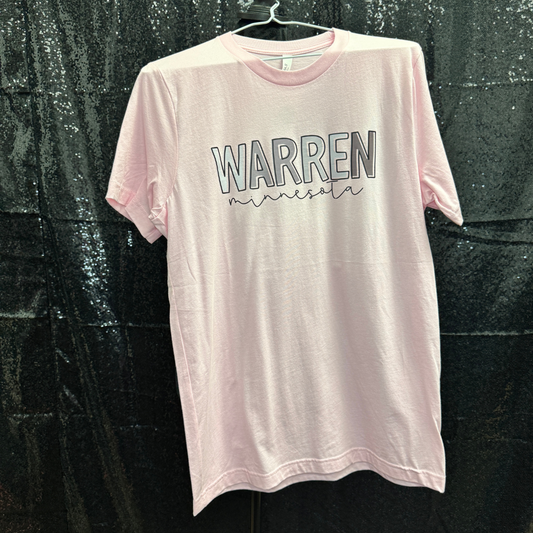 Warren, Minnesota (grey) —  LIGHT PINK TSHIRT MEDIUM