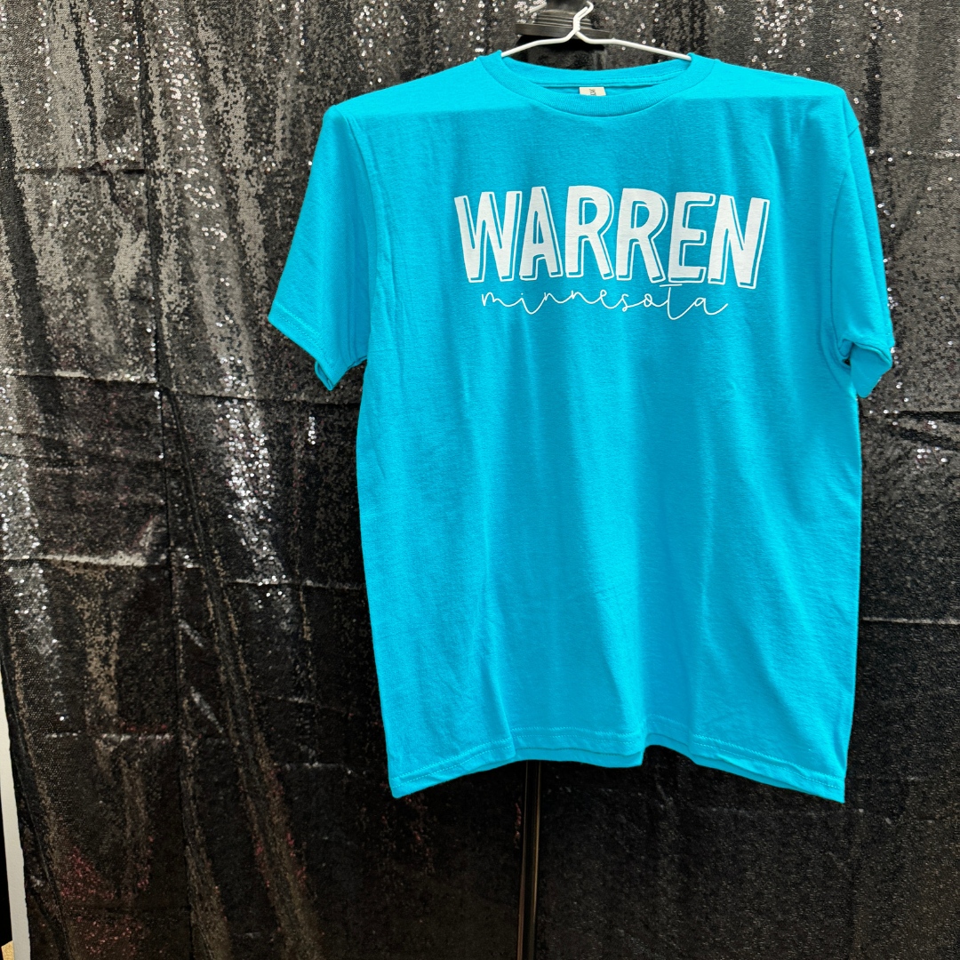 Warren, Minnesota (WHITE) —  SAPPHIRE TSHIRT YOUTH LARGE