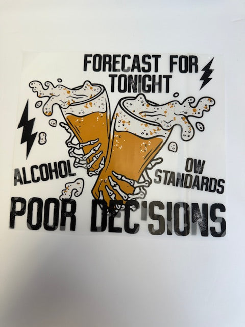 forecast for tonight- pour decisions