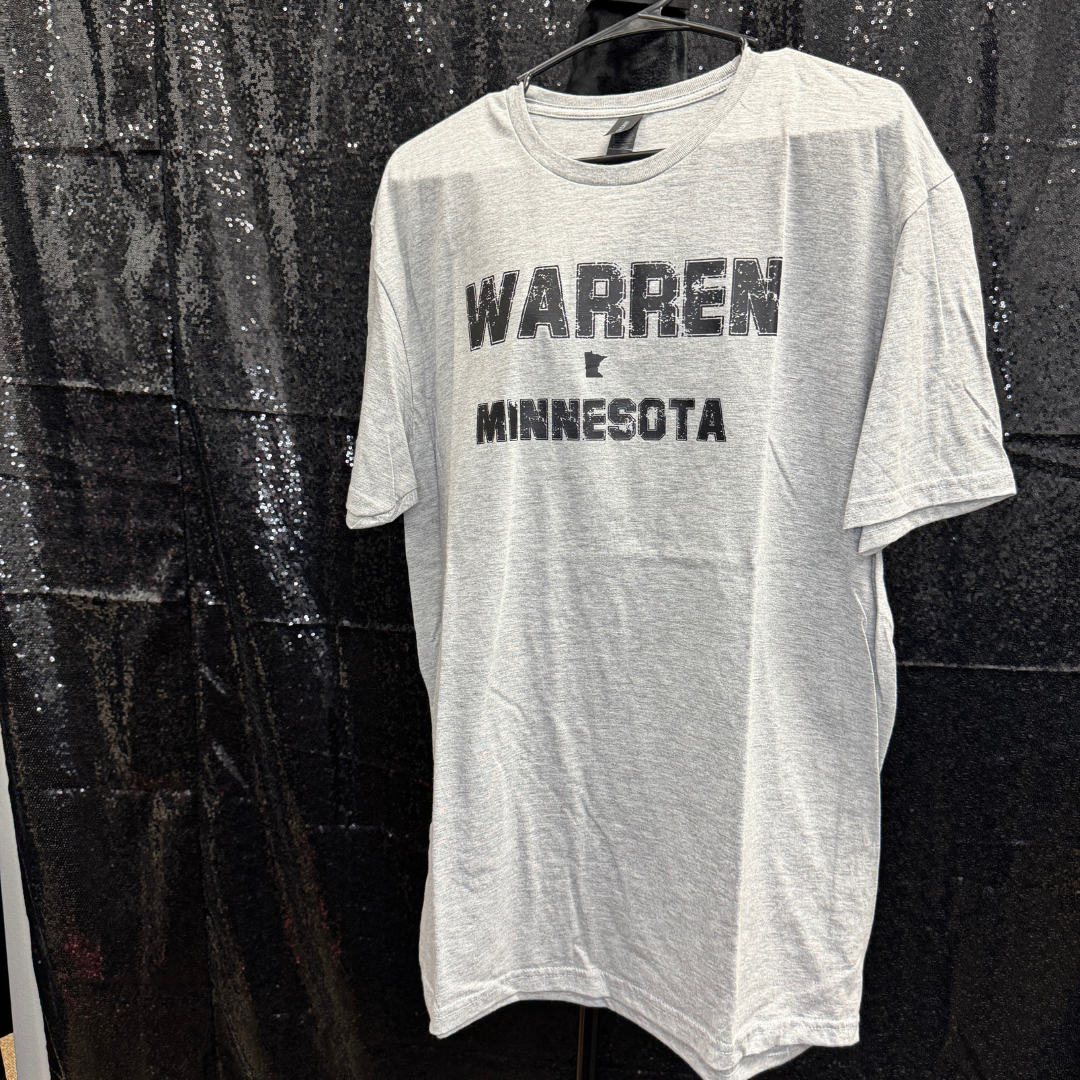 Warren (state) Minnesota  —  GREY TSHIRT LARGE