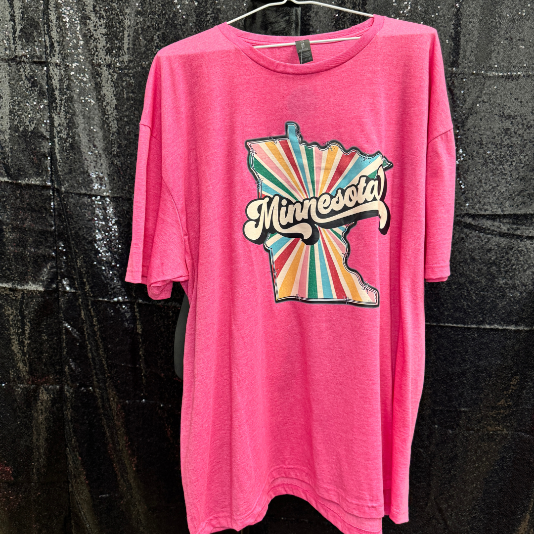 Minnesota (colorful)  —  HEATHER PINK TSHIRT 2XLARGE