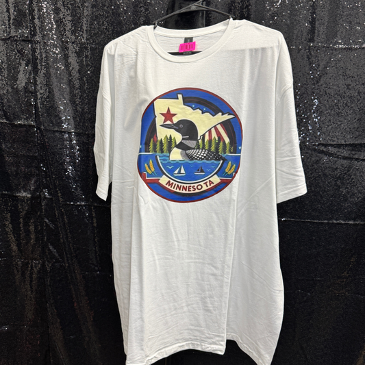 MN LOON —  WHITE TSHIRT 2XLARGE