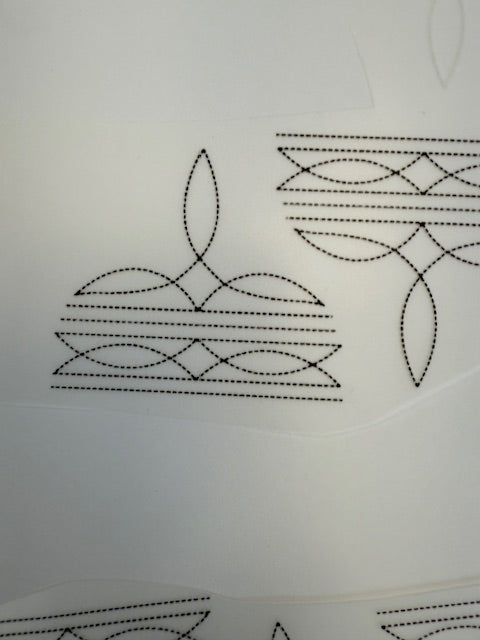 cowboy boot stitching (pocket size only)