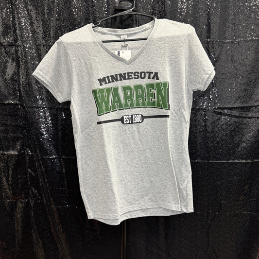 Minnesota WARREN EST 1880 —  SPORT GREY VNECK TSHIRT WOMENS' MEDIUM