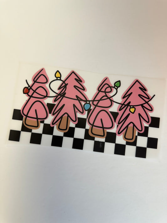pink christmas tree check
