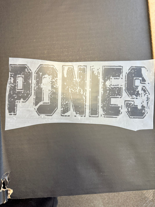 ponies black distressed