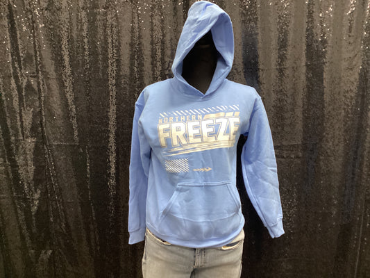 northern freeze - light blue hoodie - YOUTH MEDIUM